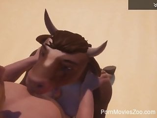 Animated hentai animal porno shows horny man fucking mythic...
